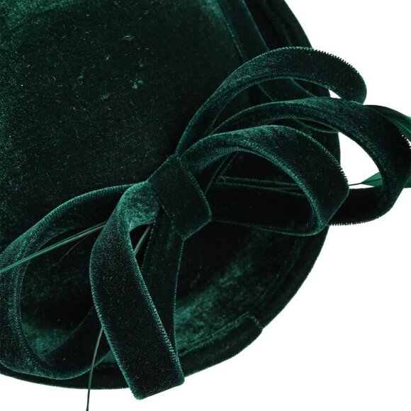 ?Bubbmi Fascinator Hat Women Green Velvet or Velour Church Banquet Cocktail Hat main image 5